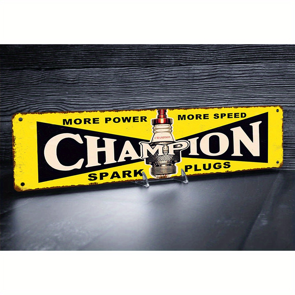 Victor Racket Jetspeed - Винтажная металлическая табличка Champion Spark Plugs,